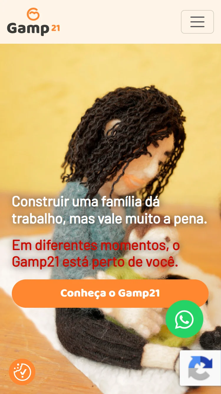 Página inicial do Gamp21 em um iPhone SE